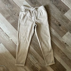 Easy Care Jogger Waist Pants by Zara in Light Tan